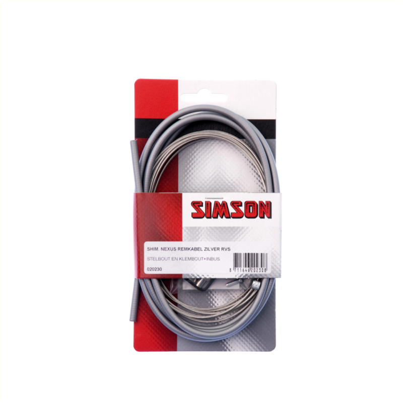 Simson Remkabelset compleet RVS Shimano Nexus Rollerbrake grijs
