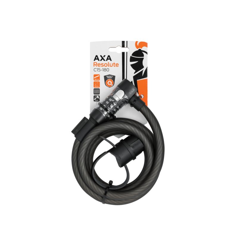 Axa Resolute C15-180 kabelslot met cijfercombinatie Zwart