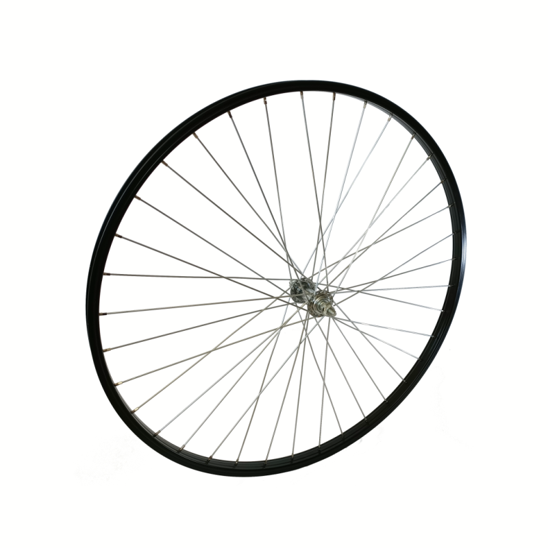 Voorwiel 28x1 5/8x1 3/8 Aluminium velg zwart, vaste as
