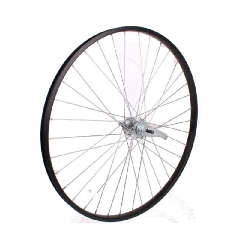 Wiel achter KT remnaaf, zwarte aluminium velg