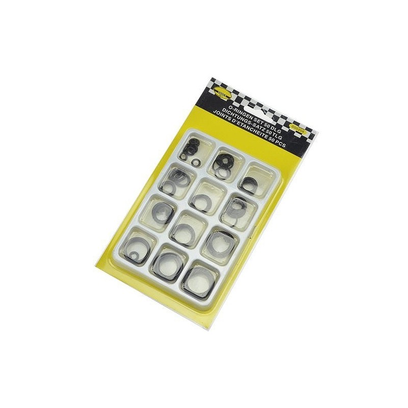 O-ring assortiment zwart, 50 stuks in doosje