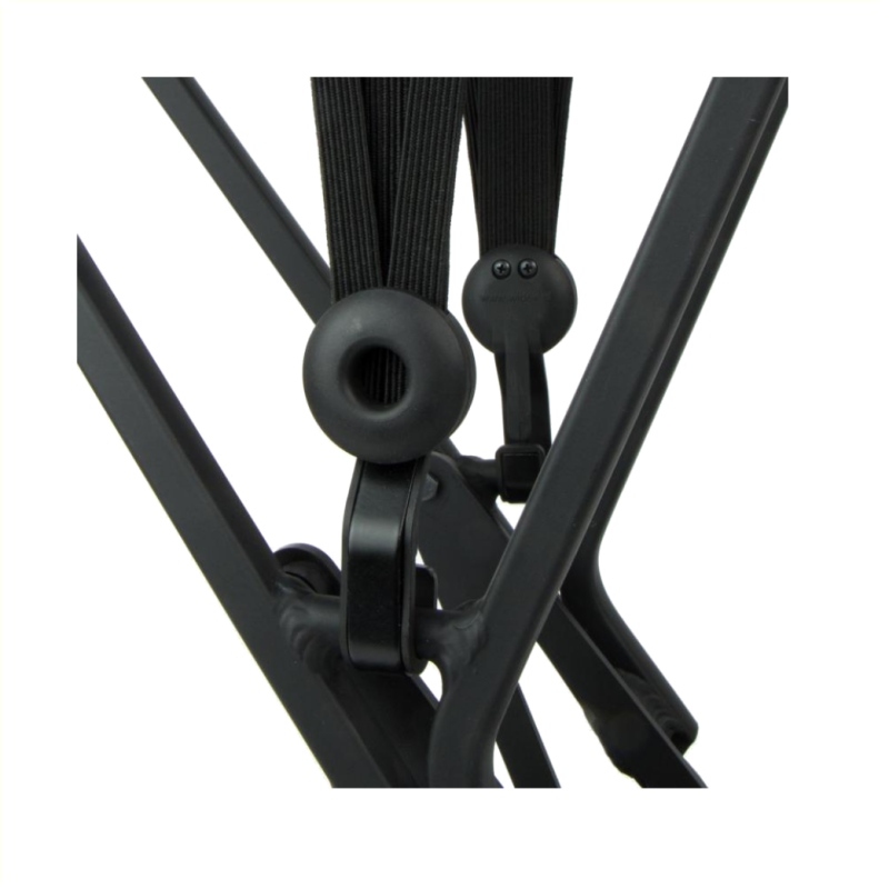 Eye veiligheidsbinder met stalen haak. Drie 12mm banden. zwart