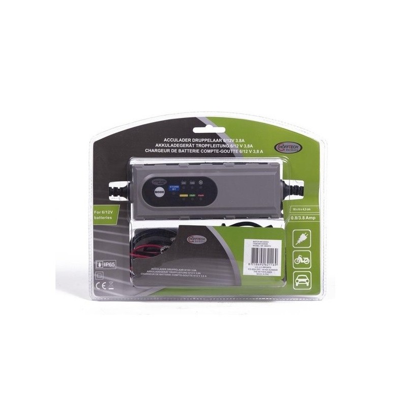 Acculader druppelaar 6-12V 3.8A
