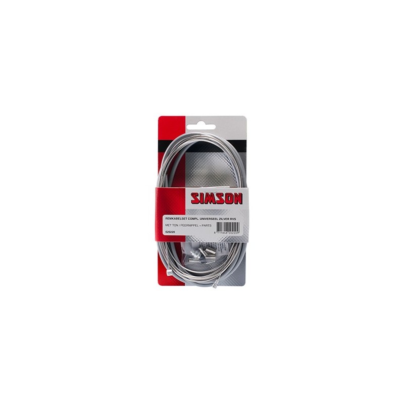 Simson Remkabelset compleet universeel grijs RVS