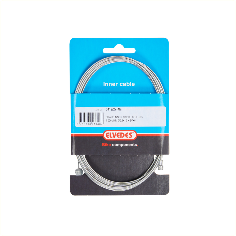 Elvedes Binnenkabel Rem 4.00m diameter1,5mm met 2 nippel 7x6mm en 5.5x10