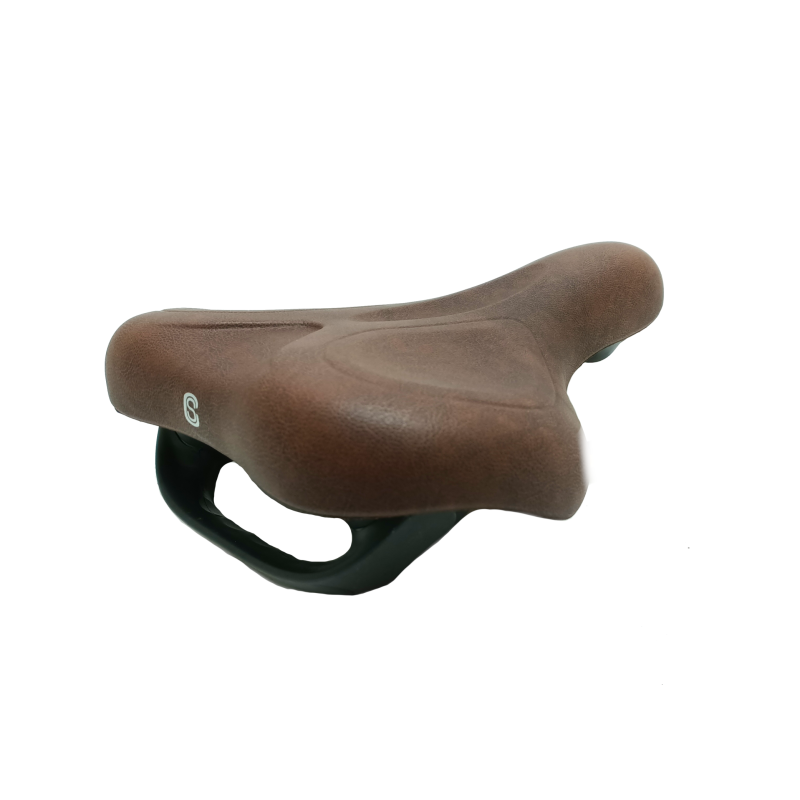 Selle Comfort zadel E-Bike Soft medium bruin met handvat, zonder strop.