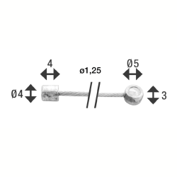 Elvedes binnen remkabel 225 cm, ton nippel