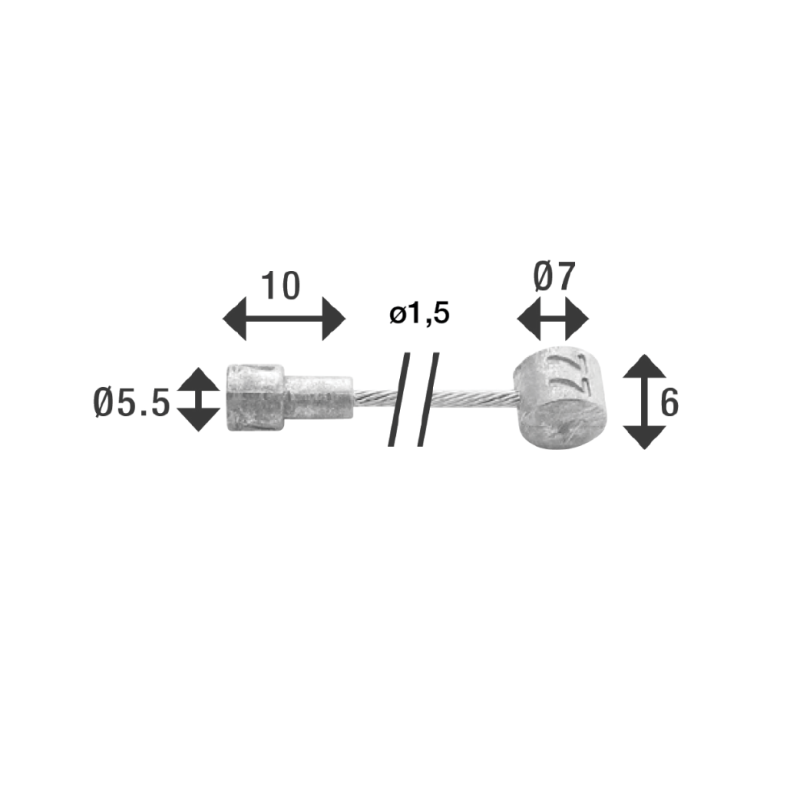 Elvedes Binnenkabel Rem 2.35m RVS
