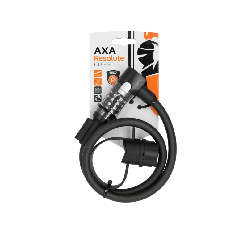 Axa Resolute C12-65 kabelslot met cijfercombinatie Zwart