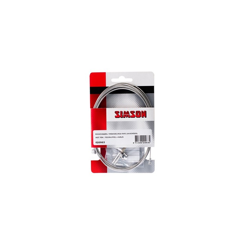 Simson Binnenkabel Trommelrem uni, ton/peer + inbus, RVS