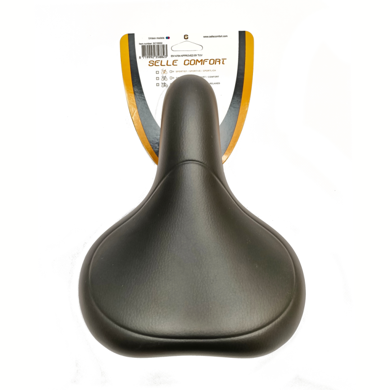 Selle Comfort zadel E-bike met handgreep zwart soft, zonder strop