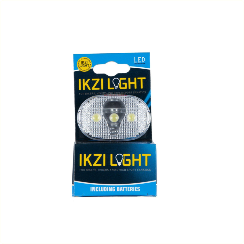 IkziLight koplamp, 3 leds, ovaal, wit Batterij