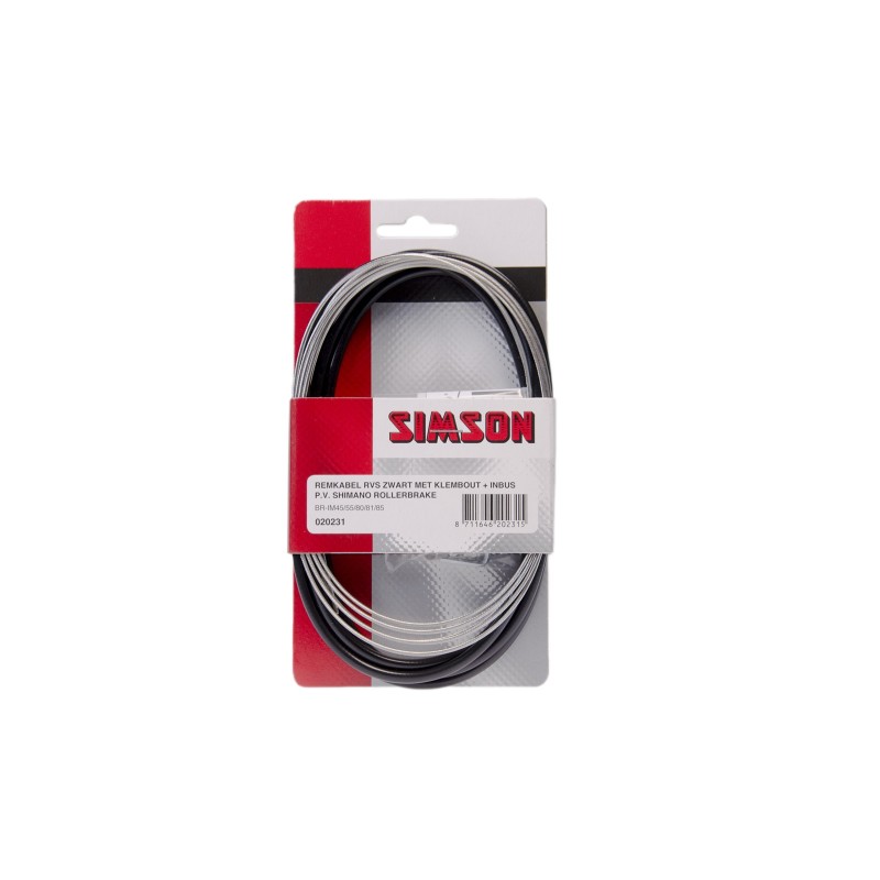 Simson Remkabelset compleet RVS Shimano Rollerbrake zwart