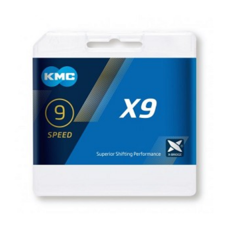 KMC X9 ketting smal 1/2x11/128, 9-speed, grijs