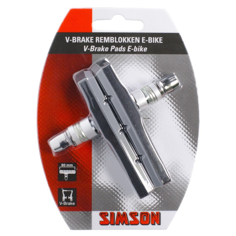 Simson remblokken E-bike V-brake 80mm per paar