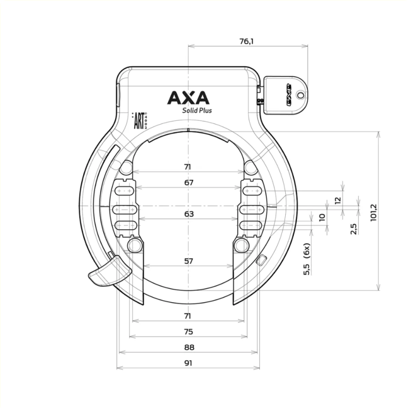 Axa Solid ringslot met spatbordbevestiging