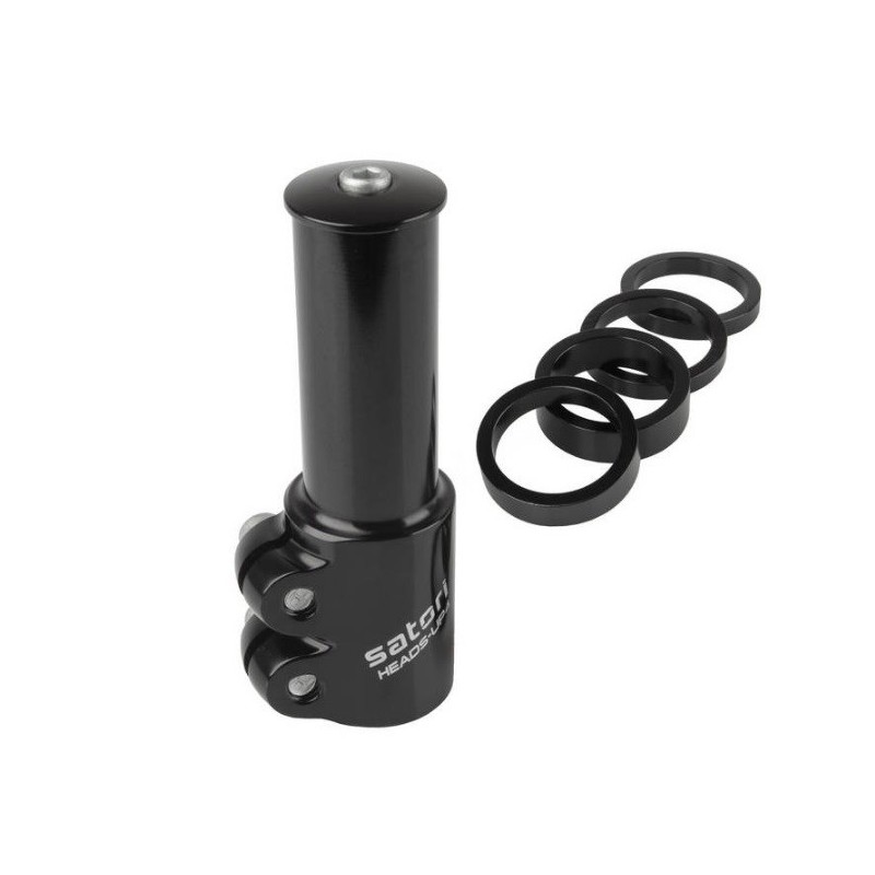 Satori A-head stuurpen 1 1/8 verhoger zwart