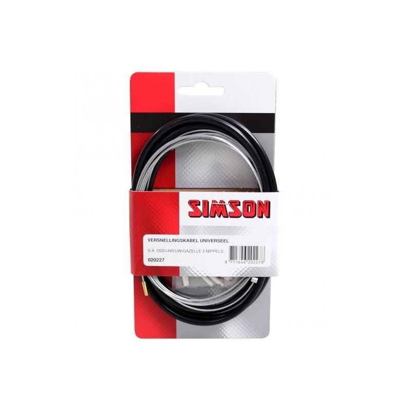 Simson Versnellingskabelset compleet S.A. / Gazelle zwart