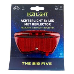 IkziLight batterij achterlicht 5x led inclusief reflector