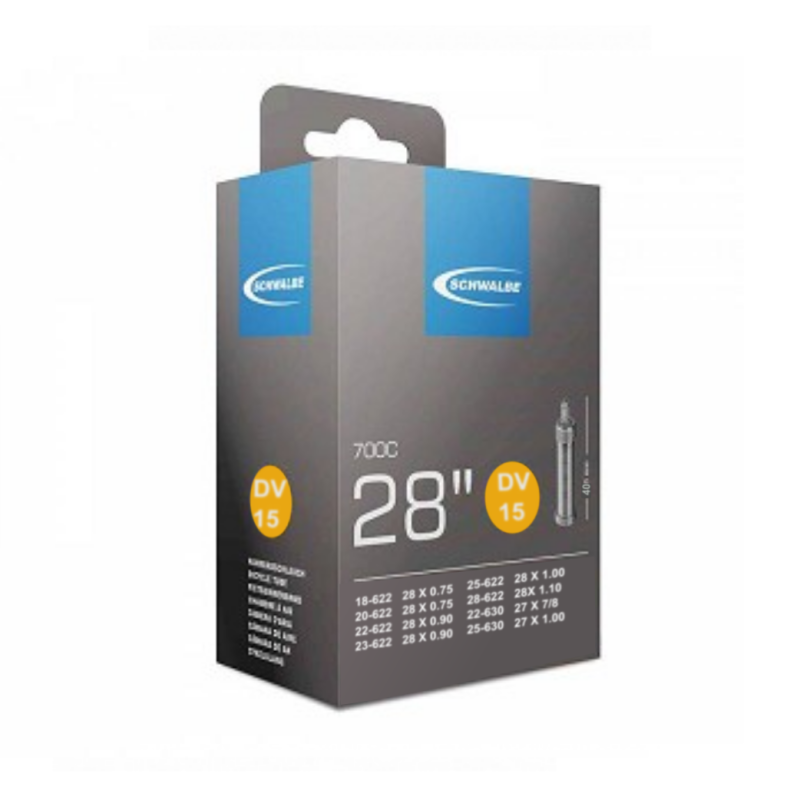 Schwalbe binnenband 28x3/4-1.10, 700x18-28C  ETRTO 18/28-622/630, Dunlop Blitz/Holland DV15 40mm