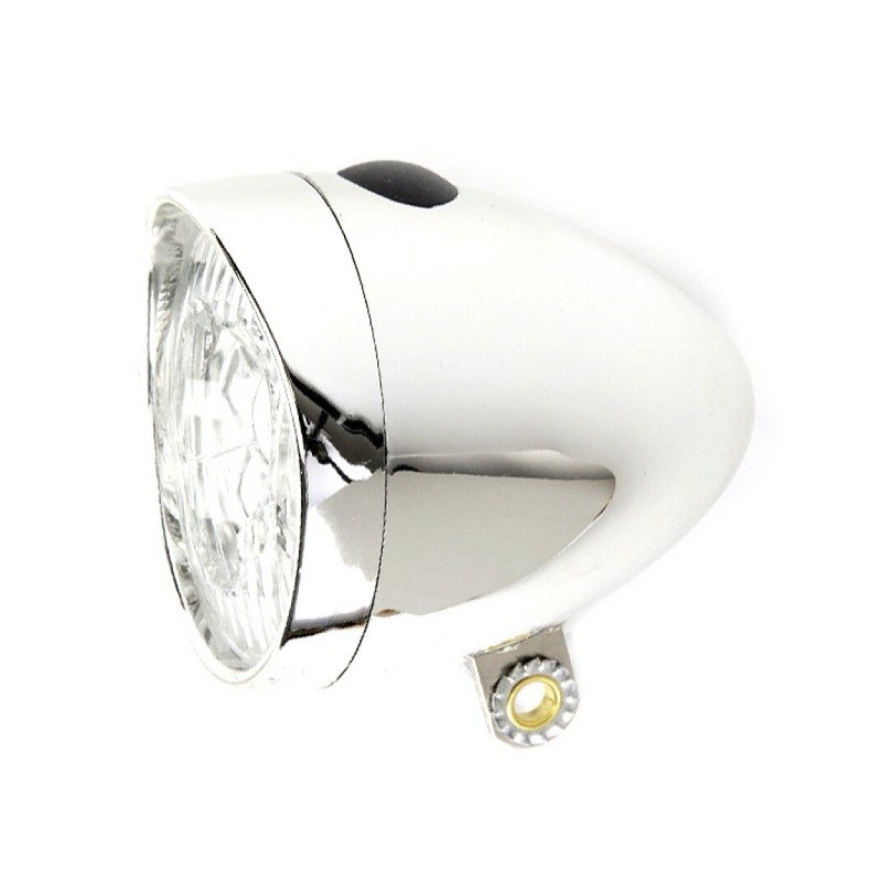 IkziLight koplamp Retro 3xled, chroom Batterij