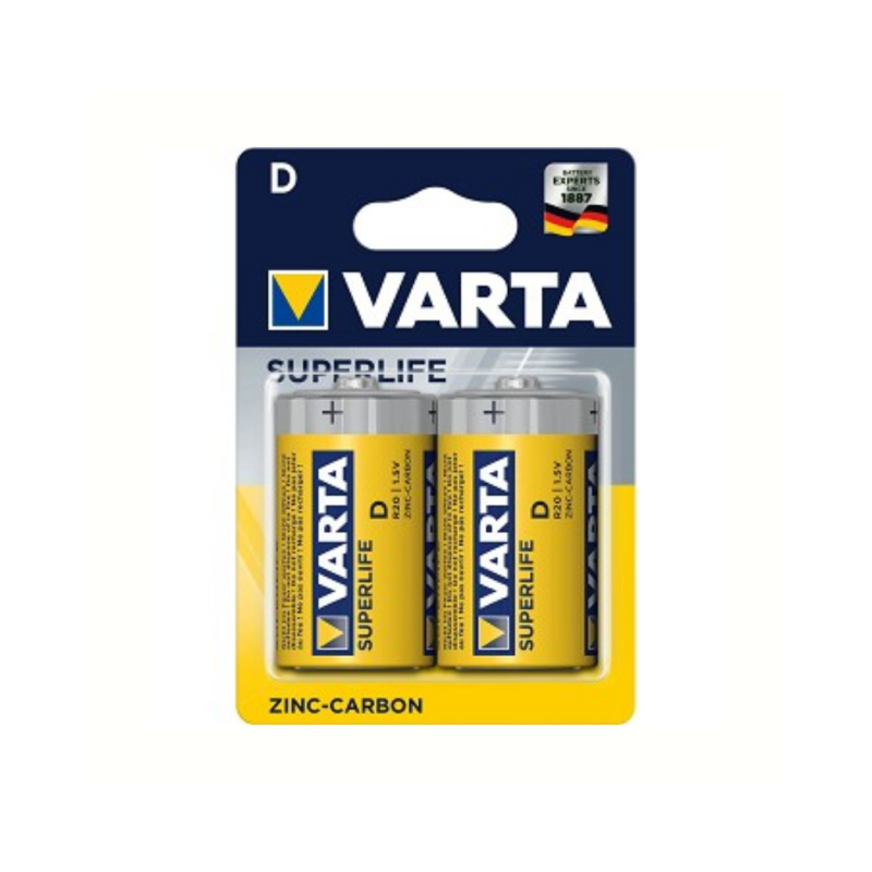 Varta D R20 Superlife Zink-Carbon batterijen per 2