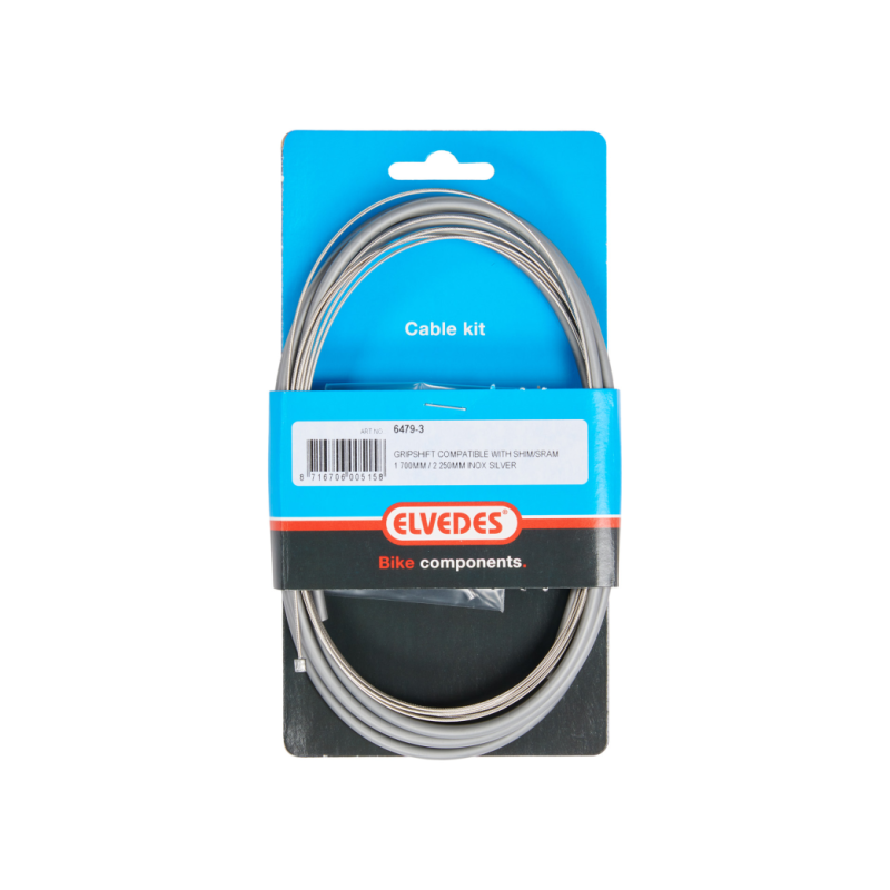 Elvedes Nexus 3 en Derailleur Kabelkit 1.7m / 2.25m RVS Zilver