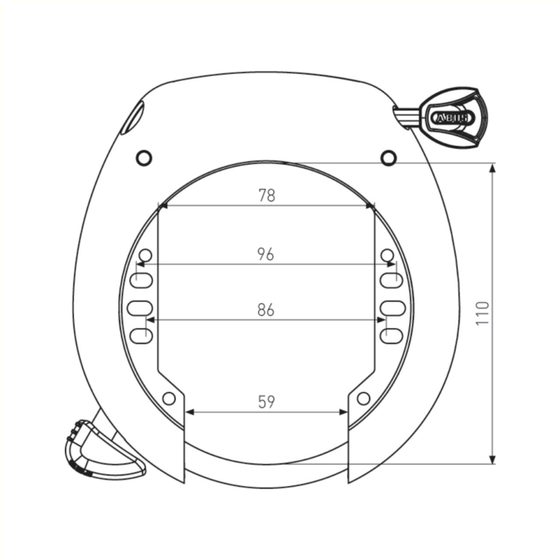 Abus Shield 5755L R X-Plus ringslot Zwart