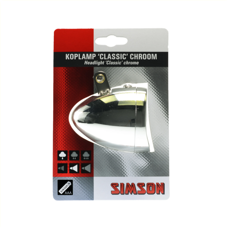 Simson Batterij Koplamp Classic chroom