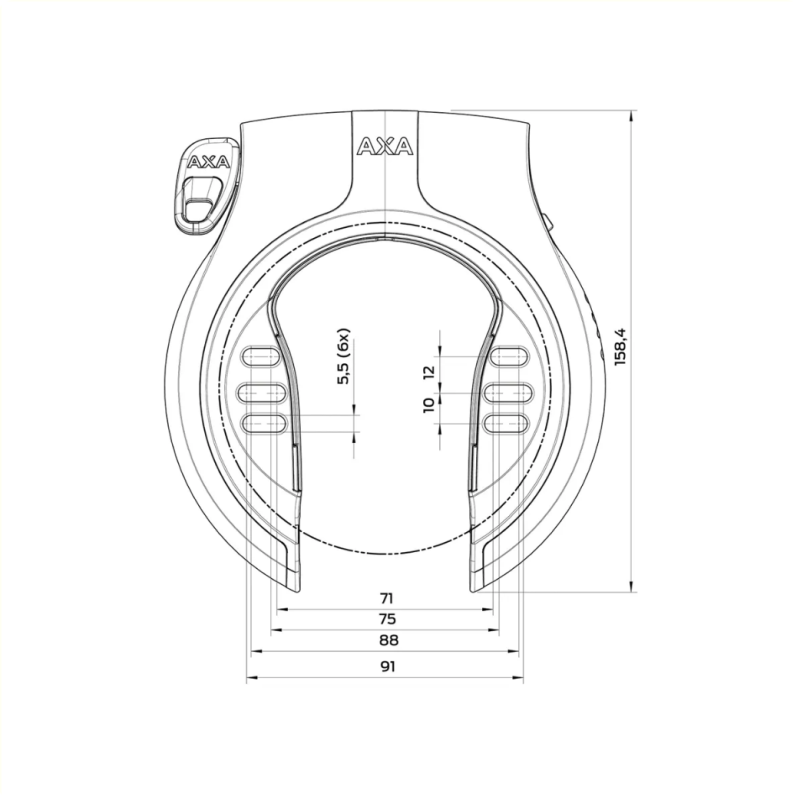 Axa Victory ringslot Zwart/Grijs